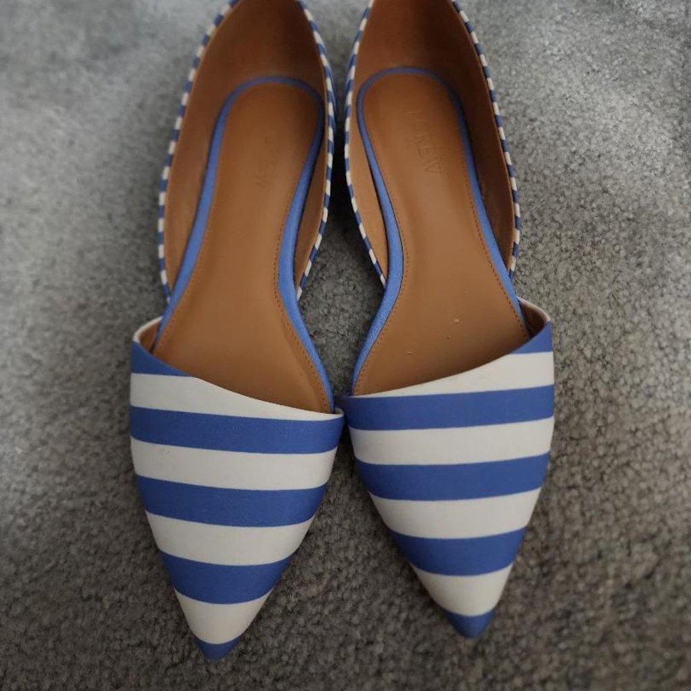 J Crew Stripe Zoe D’orsay Flats - Picture 8 of 8